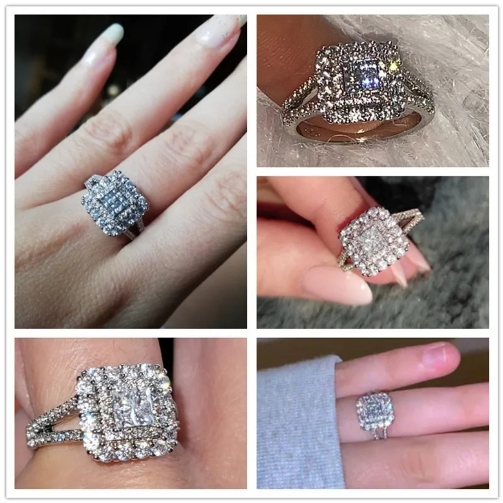 Sterling silver diamond ring - Picture 9 of 10